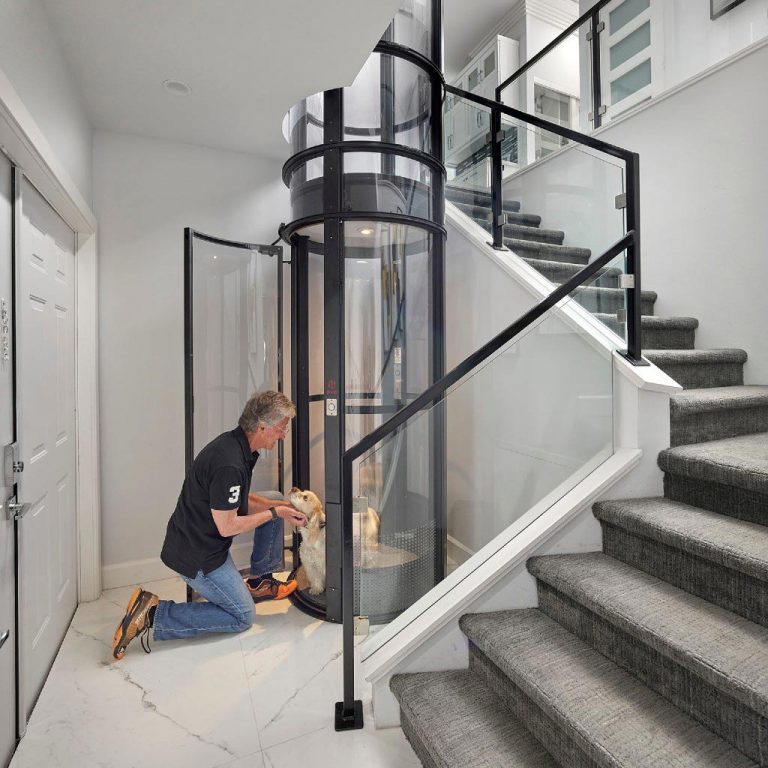 PVE37 pneumatic home elevator in use